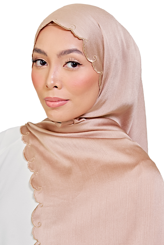 Sulam Melor Scarf in Bronze Brown